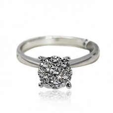 White Gold Engagement Ring With Brilliant Cut Diamonds