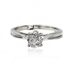 White Gold Engagement Ring With Brilliant Cut Diamonds