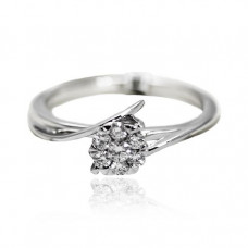 White Gold Engagement Ring With Brilliant Cut Diamonds