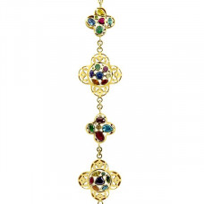 Yellow Gold Peridot and Citrine Clover Bracelet 