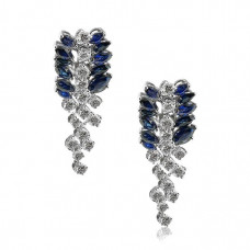 White Gold Sapphire And Diamond Earrings