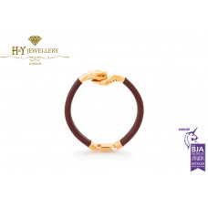 Give & Receive By Lorenzo Quinn - Yellow Gold w/ Brown Leather