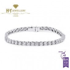 White Gold Brilliant Cut Diamond Tennis Bracelet - 8.90 ct