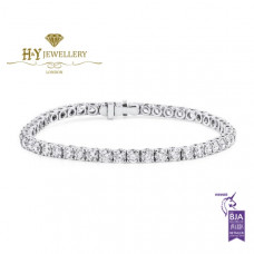 White Gold Brilliant Cut Diamond Tennis Bracelet - 7.61 ct