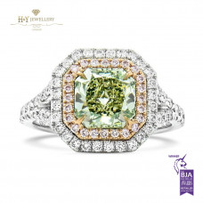 Fancy Yellow Green Diamond Ring - 2.38 ct