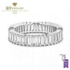 White Gold Baguette Cut Diamond Full Eternity Ring -  2.74ct