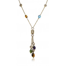 Classic Bvlgari Diamond and Semi Precious Cabochon Bead Necklace 