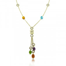 Classic Bvlgari Diamond and Semi Precious Cabochon Bead Necklace 
