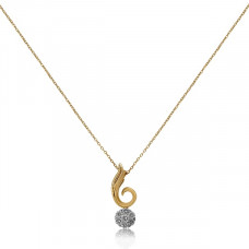 Rose Gold Spiral Necklace With Brilliant Cut Diamonds