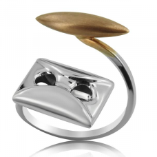 White Gold And Matt Rose Gold Ring