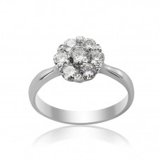 White Gold Engagement Ring With Brilliant Cut Diamonds