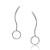 White Diamond Pave Set Drop Circle Earrings