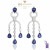 White Gold Chandelier Pear Cut Sapphire Diamond Earrings - 9.45 ct