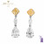 White Gold Cushion and Pear Cut Diamond Earrings - 3.16 ct