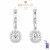White Gold Cushion and Baguette Cut Diamond Earrings - 2.72 ct