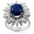 White Gold Sapphire Ring With Marquise Cut Diamonds