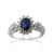 White Gold Engagement Ring With Oval Cut Sapphire And Brilliant Cut Diamonds
