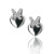 White Gold and Diamond Heart Stud Earrings