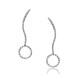 White Diamond Pave Set Drop Circle Earrings