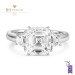 White Gold Asher Cut Diamond Ring - 3.58 ct